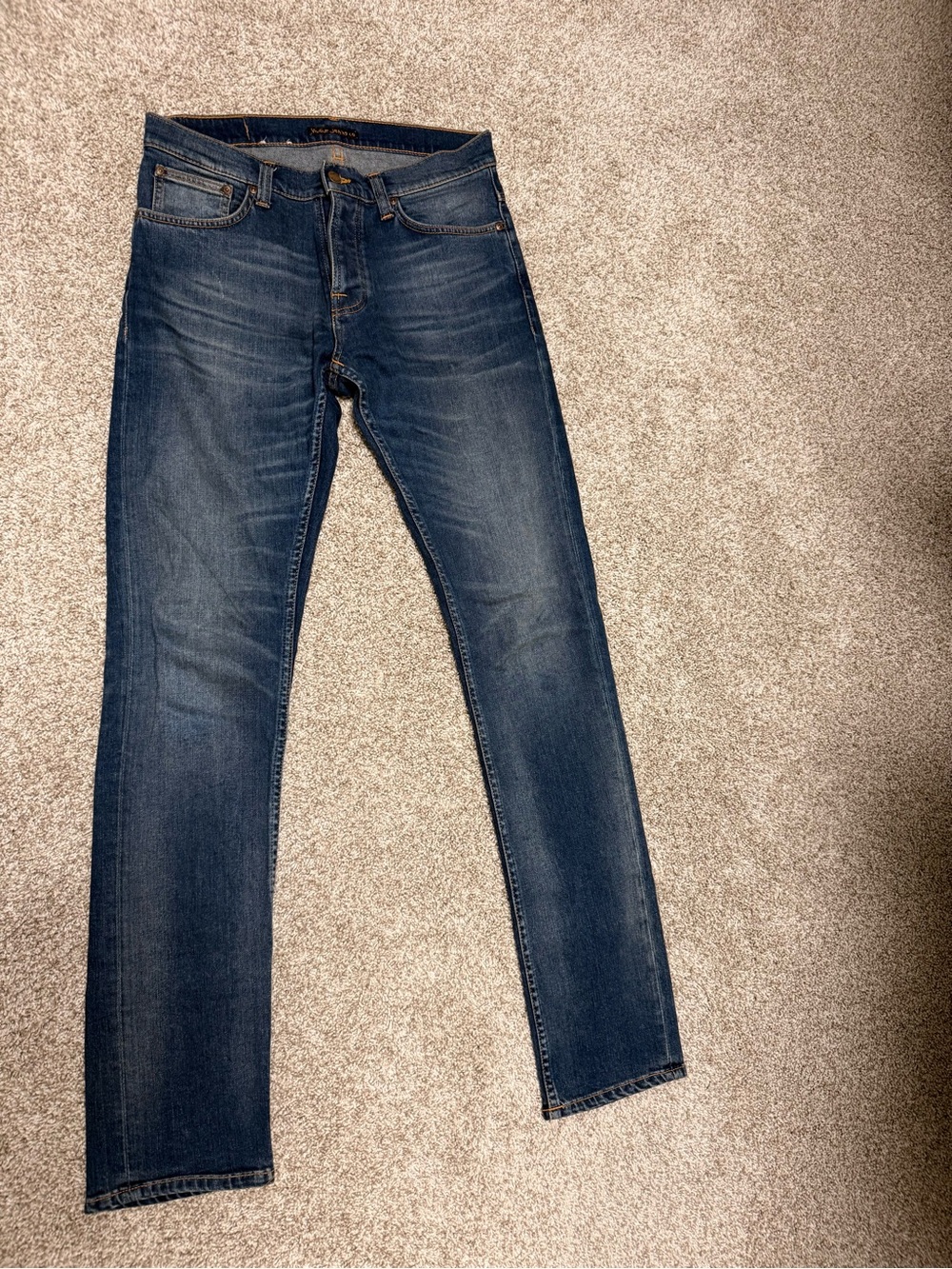 Men's Nudie Blue Slim Straight Jeans - 31x36